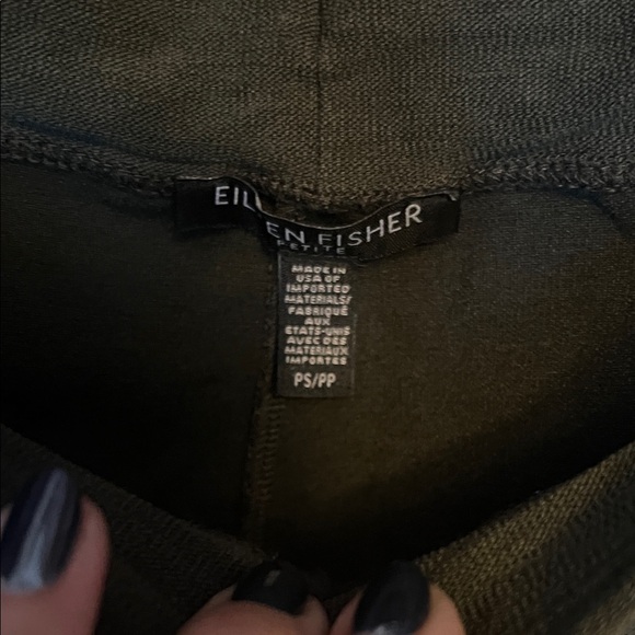 Eileen Fisher Dark Olive Trousers - Picture 2 of 4